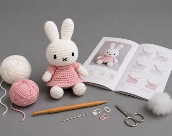 Miffy Bunny Crochet Pattern PDF | Beginner Amigurumi Bunny in a Dress | Easy Stuffed Animal Pattern | Instant Download