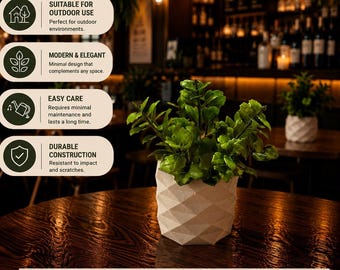 Artificial Plant in Concrete Pot | Faux Green Plant | Minimalist Home Decor | Desk Decor | Modern Indoor Decoration