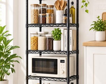 Metal Wire Shelving Unit | Slim Space-Saving Storage Shelf for Kitchen, Bathroom & Small Spaces