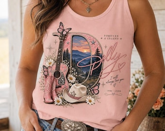 Dolly Parton Memorial Tank Top, 1946-2026 Tribute Tank, Country Music Legend Shirt, Western Cowgirl Concert Tank