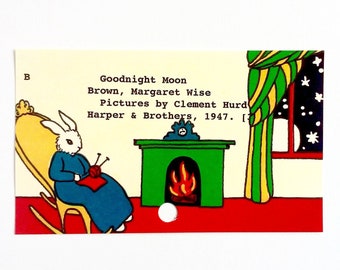 Impresión artística de la tarjeta de biblioteca "Buenas noches, Luna" - Impresión de mi pintura