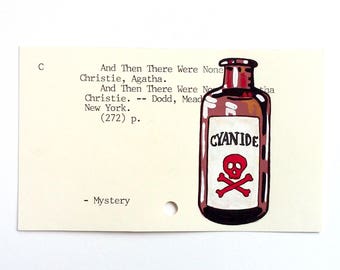 Tarjeta de biblioteca de Agatha Christie - Impresión de mi pintura