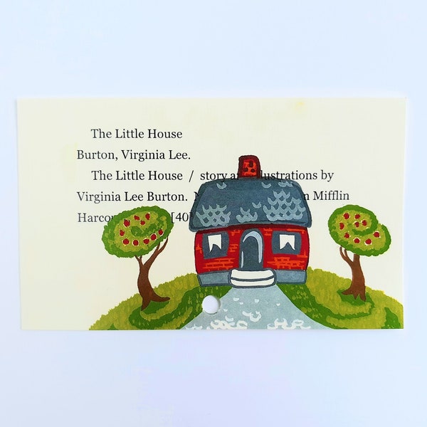 The Little House - library card catalog art print