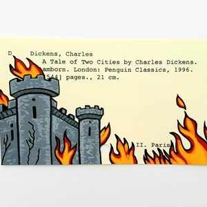 A Tale of Two Cities library card art - Print of my painting