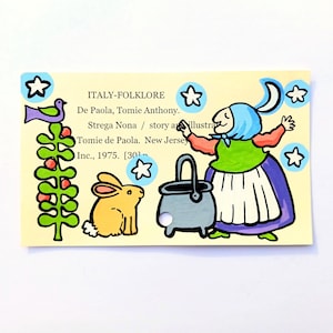 Strega Nona library card art print