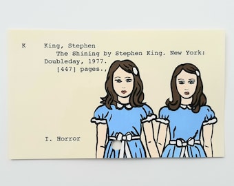 The Shining library card art - Print of my painting of Stephen King book