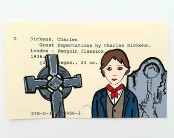 Great Expectations library card art - Print of my painting