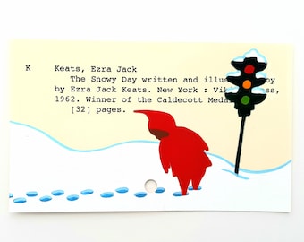 Arte de la tarjeta de biblioteca de The Snowy Day: impresión de mi pintura