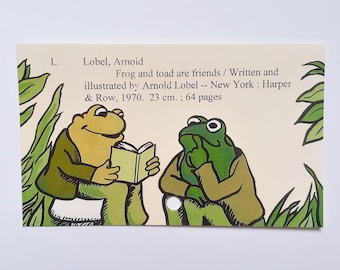 Impresión artística de la tarjeta de biblioteca "La rana y el sapo son amigos"