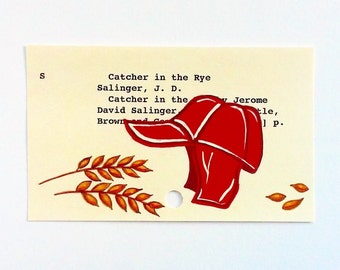 Catcher in the Rye Library Card Art - Print of my painting on library card