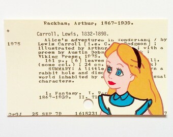 Alice in Wonderland - Library card art print