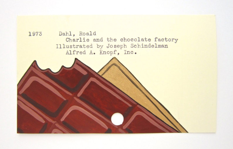 Charlie and the Chocolate Factory Library Card Art Print of My Painting image 2