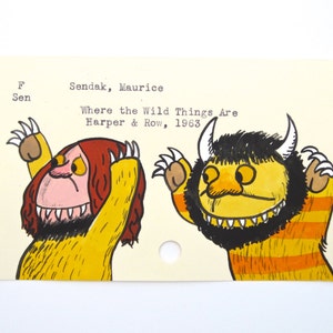 Where the Wild Things Are Bibliotheekkaartkunst: afdruk van mijn schilderij op lenerspas