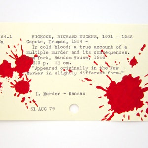 Truman Capote Library Card Art - Print of my painting on card for In Cold Blood