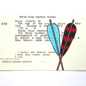 Hardy Boys Library Card Art - Print of my painting of arrows on card for a Hardy Boys mystery book