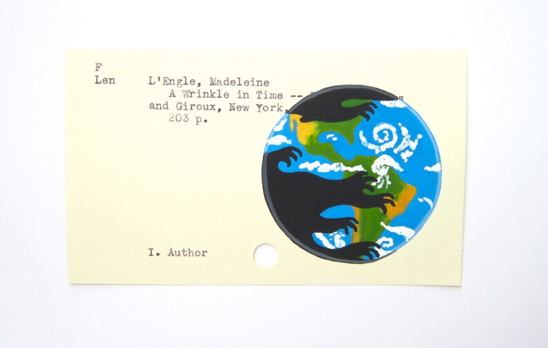 A Wrinkle in Time Library Card Art Print of my painting on library card image 1