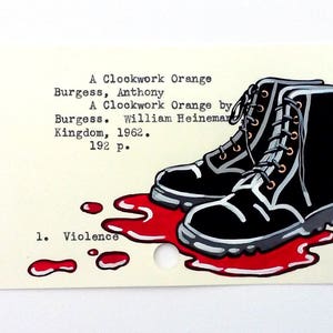 A Clockwork Orange by Anthony Burgess - Print of my painting on library card for A Clockwork Orange