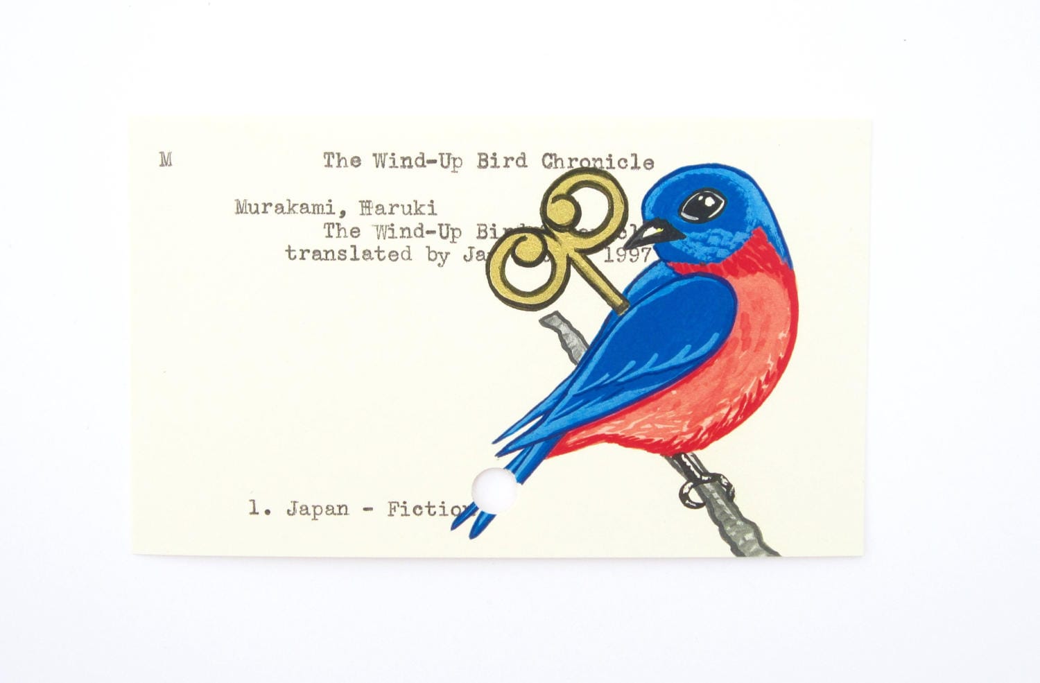 The WindUp Bird Chronicle Print of my painting of bird on Etsy