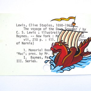 Narnia Library Card Art - Print of my painting of The Voyage of the Dawn Treader - The Chronicles of Narnia