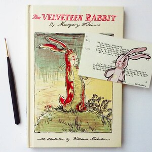 Velveteen Rabbit Library Card Art Print of My Painting of - Etsy