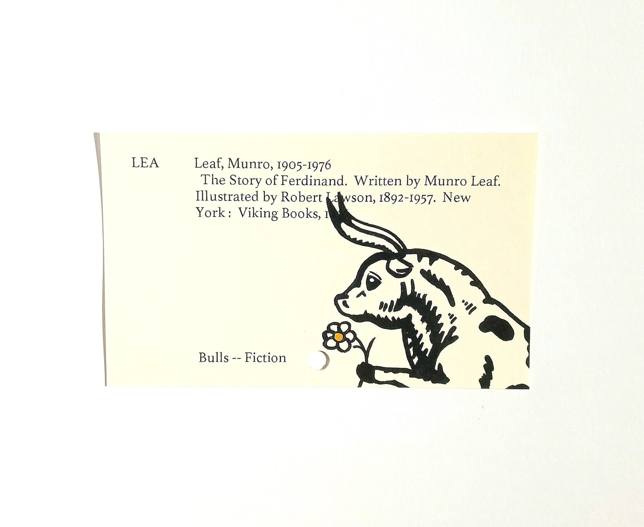 The Story of Ferdinand library card art print