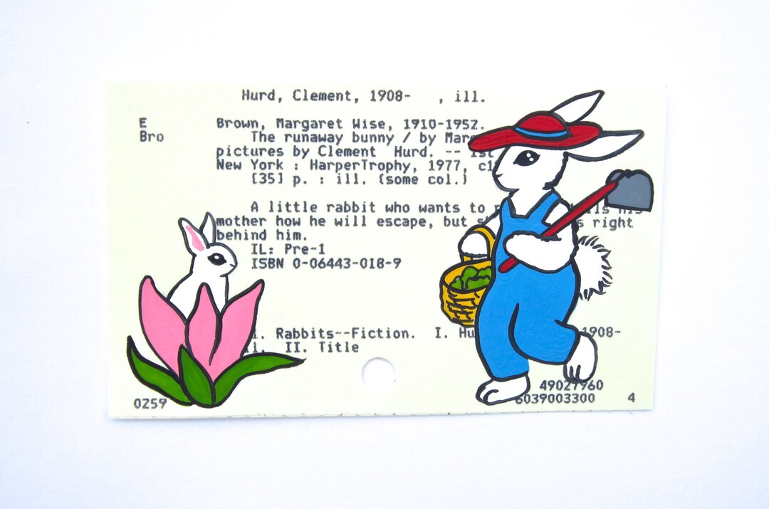 The Runaway Bunny Library Card Art - Print of My Painting of a Young ...