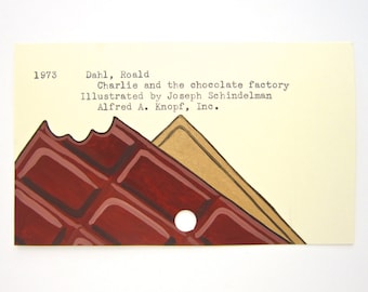 Charlie and the Chocolate Factory Library Card Art - Print of My Painting