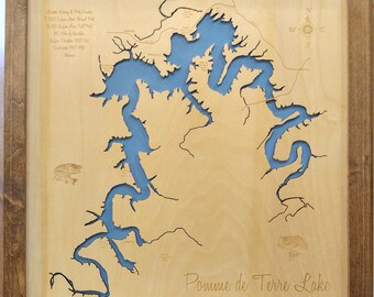 Pomme De Terre Lake Map Pomme De Terre Map | Etsy