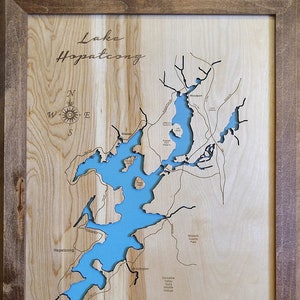 Lake Hopatcong, NJ - Precision Laser Cut/Engraved Wood Map