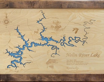 Kentucky lake map | Etsy