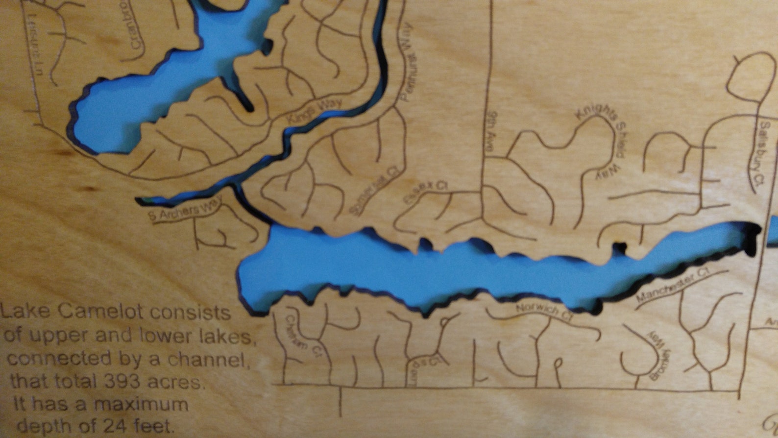 Lake Camelot in Adams County Wisconsin Wood Laser Cut Etsy