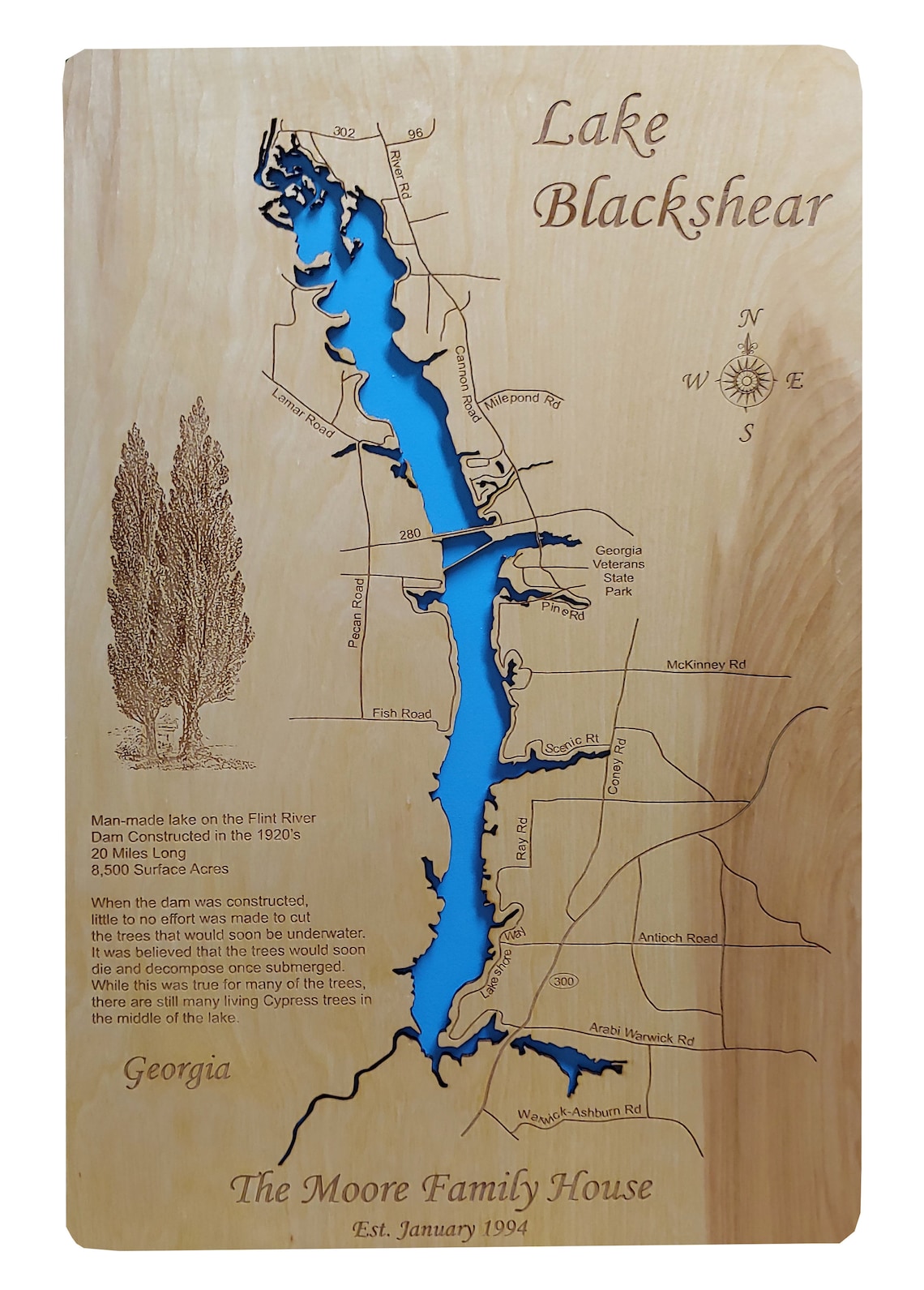 Lake Blackshear Precision Laser Cut/engraved Wood Etsy