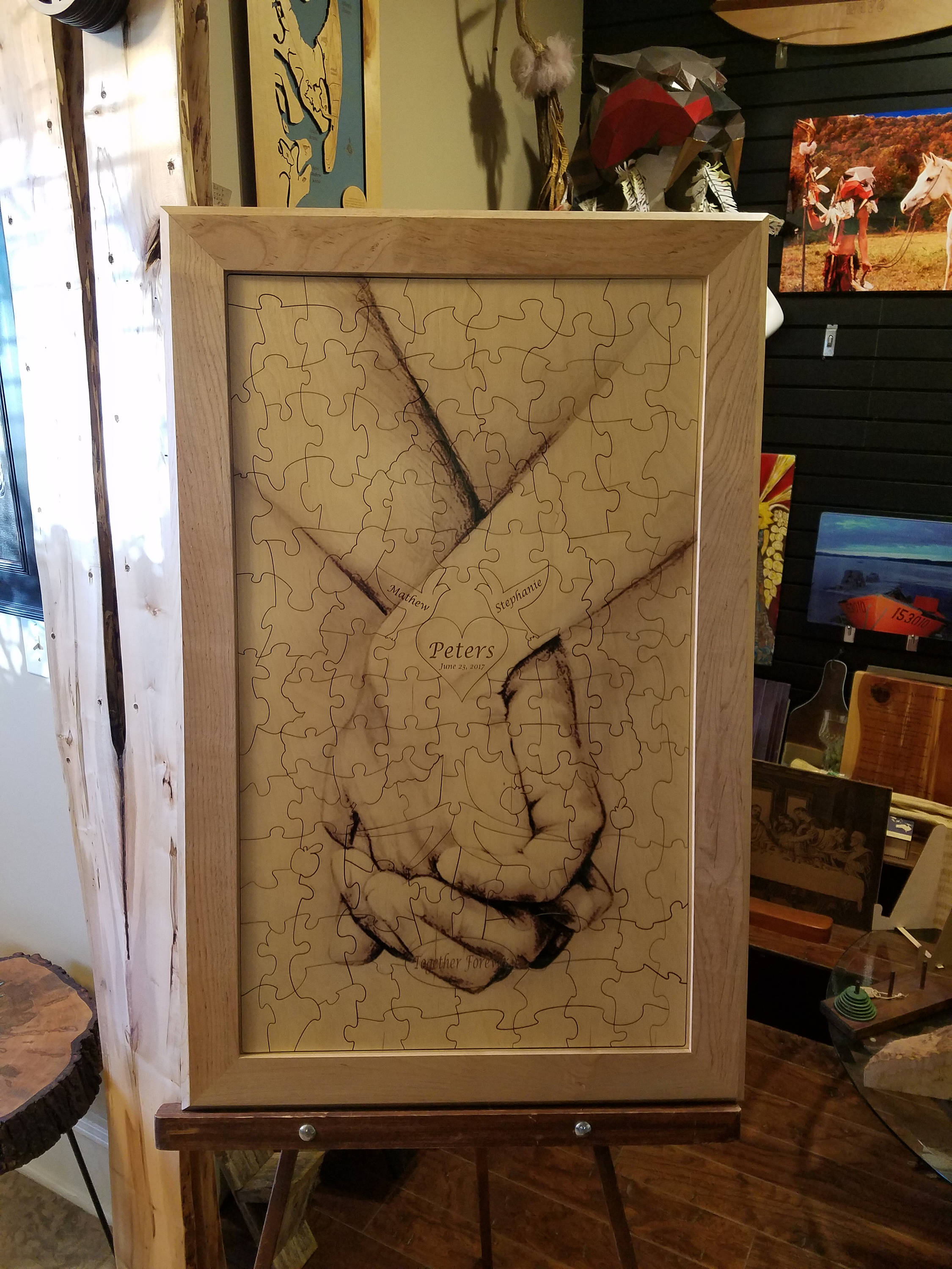 Wedding guest book alternative signing puzzle Hand in Hand The Etsy