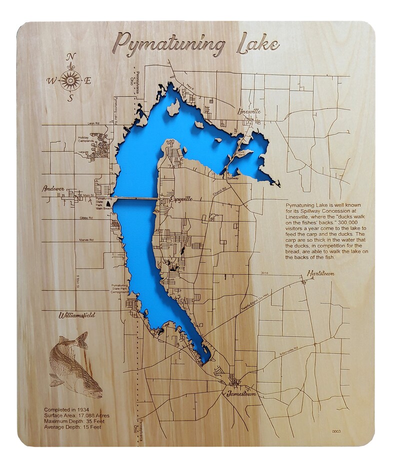 Pymatuning Lake in Crawford County Pennsylvania and Ashtabula Etsy