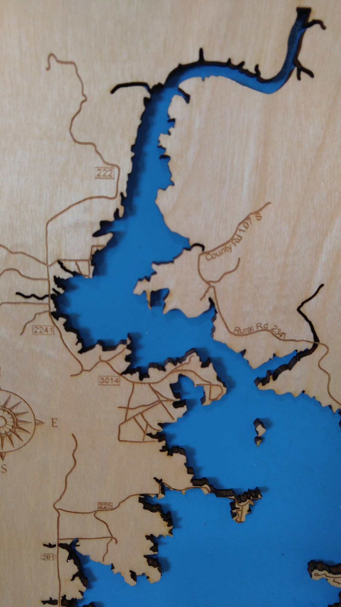 Custom Map of Lake Buchanan Texas in and Llano Etsy