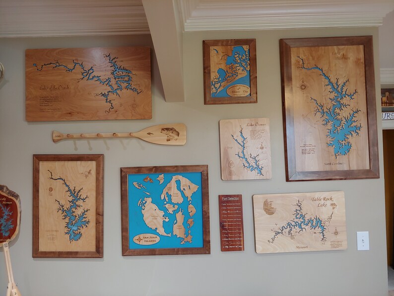 Savannah wooden laser engraved coastal map wall Etsy