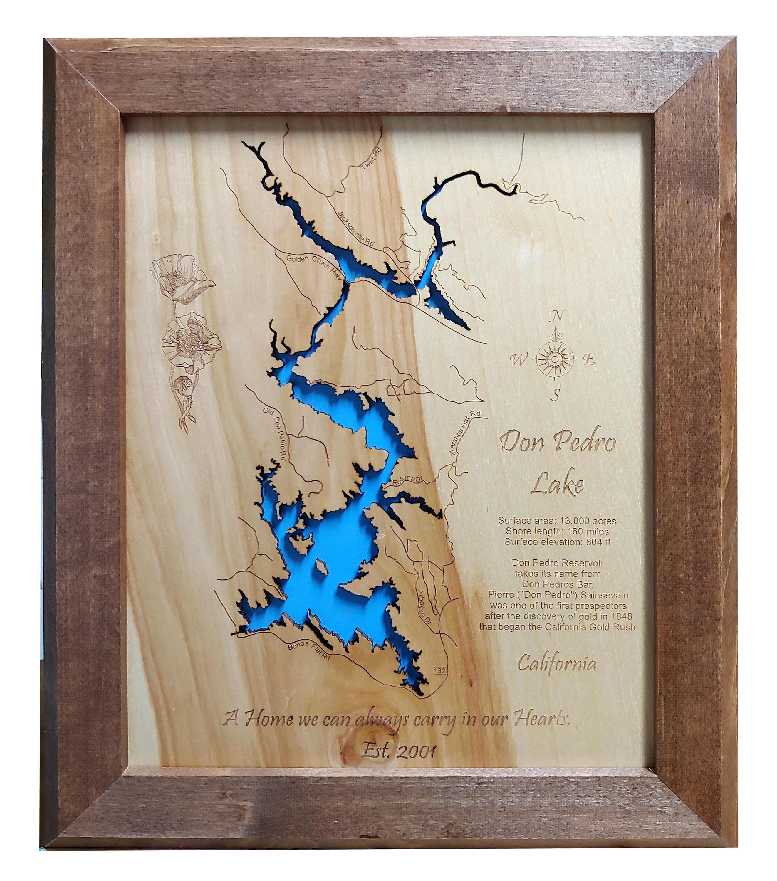 Don Pedro Lake Map Don Pedro Lake In The Stanislaus National Forest And Tuolumne | Etsy