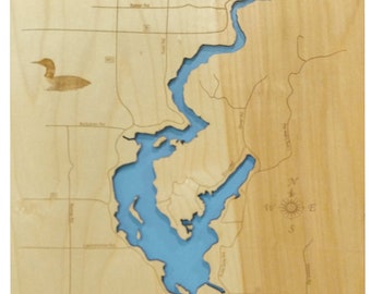 Long Lake Wisconsin Map Long Lake Washburn | Etsy