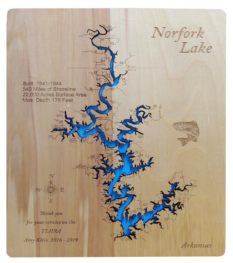 Norfork Lake in Baxter County Arkansas and Ozark County Wood Etsy