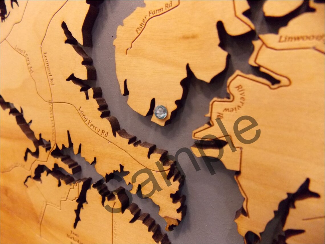 Savannah wooden laser engraved coastal map wall Etsy