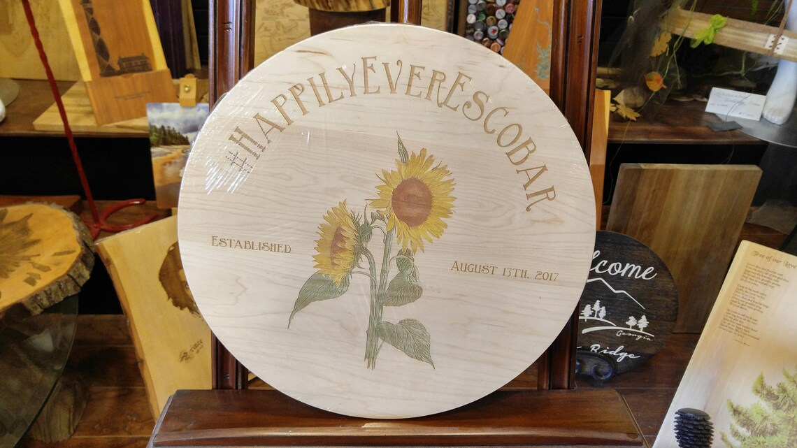 Lazy Susan Custom Wedding Gift 18 Round Solid Maple With Etsy