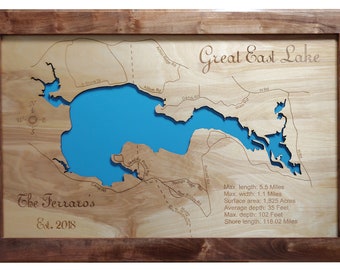 East Grand Lake Maine Map Grand Lake Maine Map | Etsy