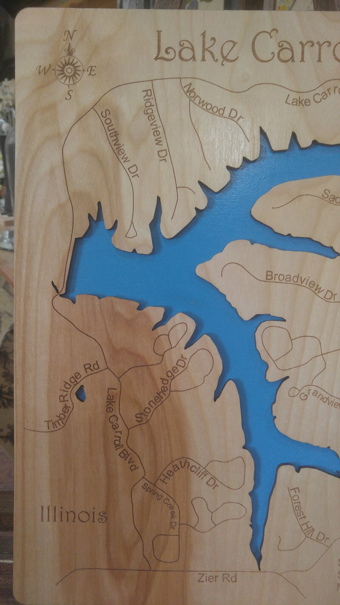 Lake Carroll in Lanark and Carroll Counties Illinois Wood Etsy