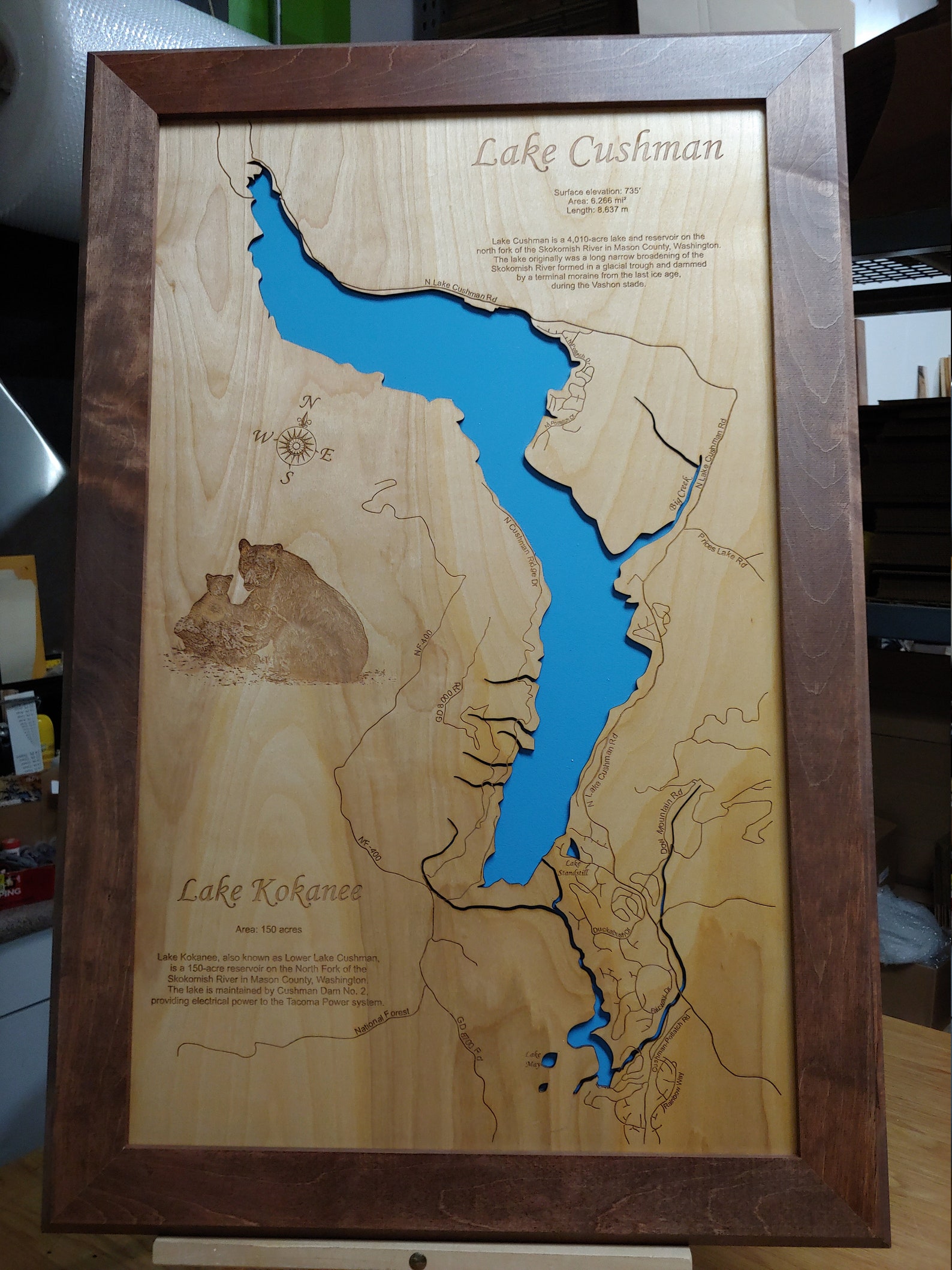 Lake Kokanee and Lake Cushman in Mason County Washington Wood | Etsy