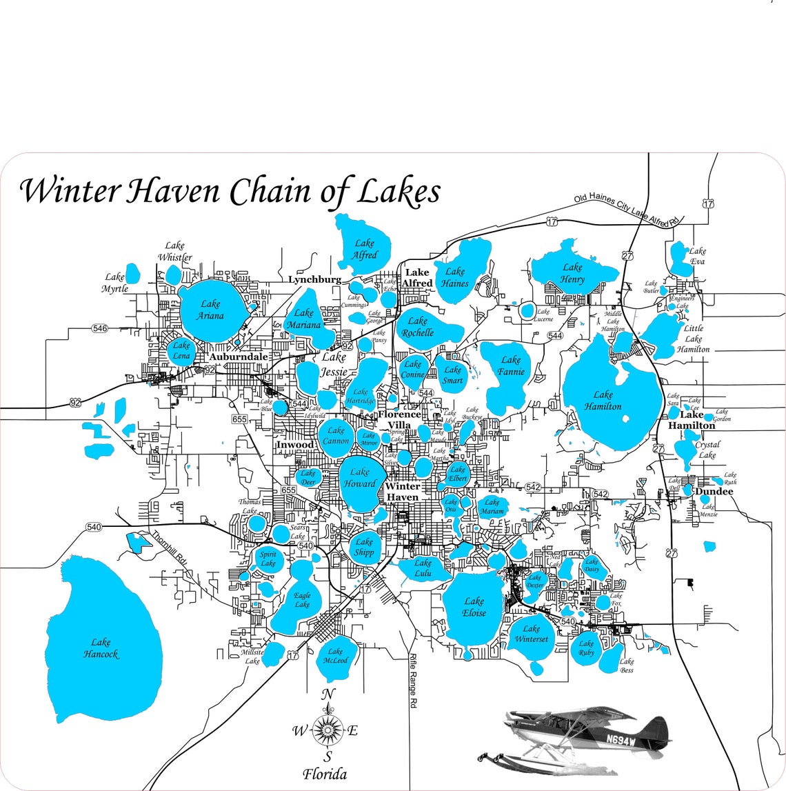 Map Of Winter Haven Chain Of Lakes Printable Online
