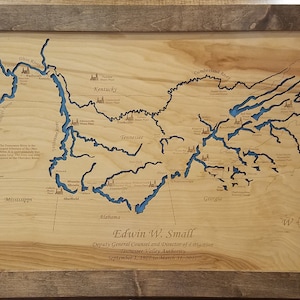 Tennessee Valley Authority - Precision Laser Cut/Engraved Wood Map