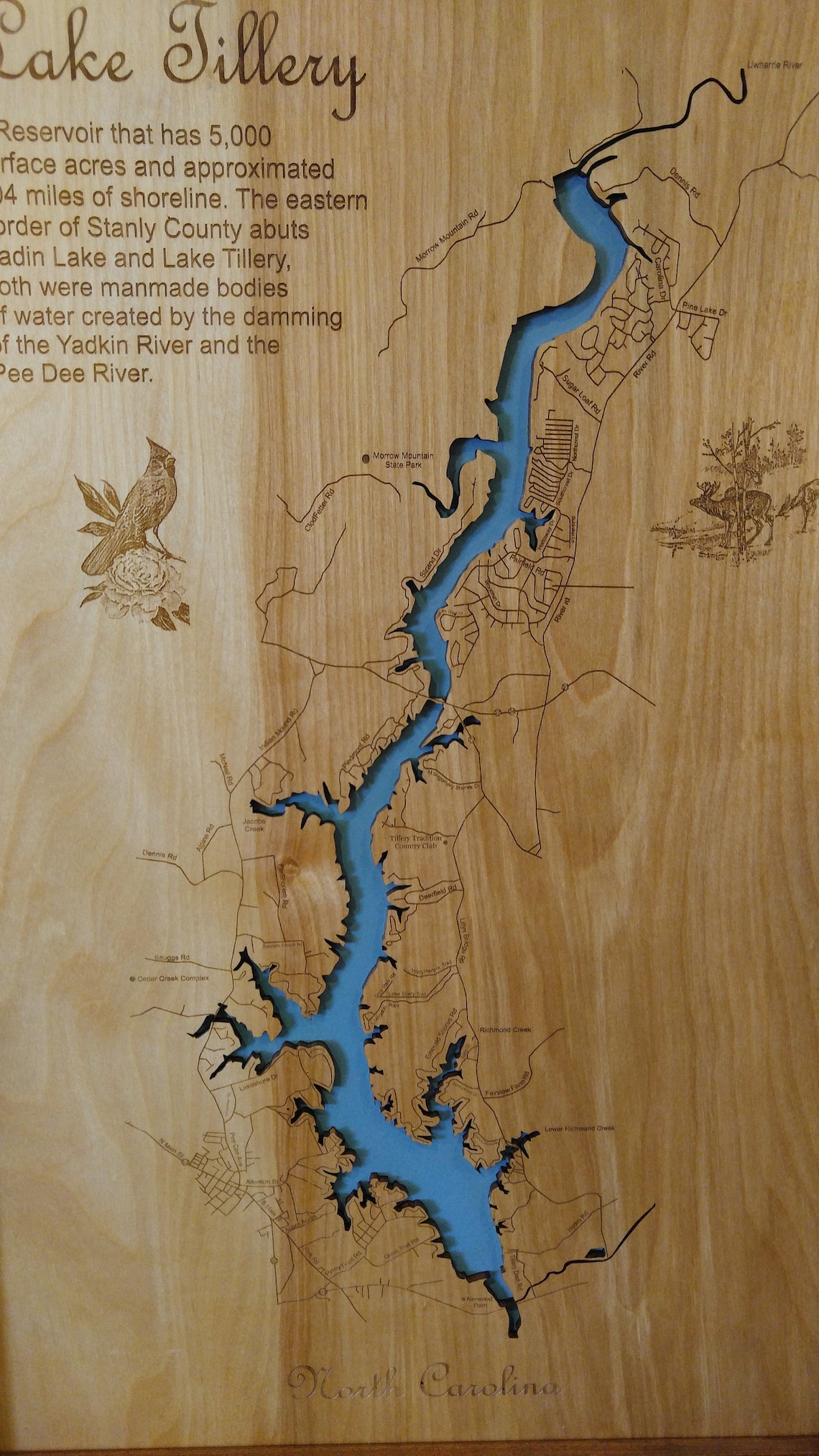 Lake Tillery North Carolina Precision Laser Cut/engraved Etsy