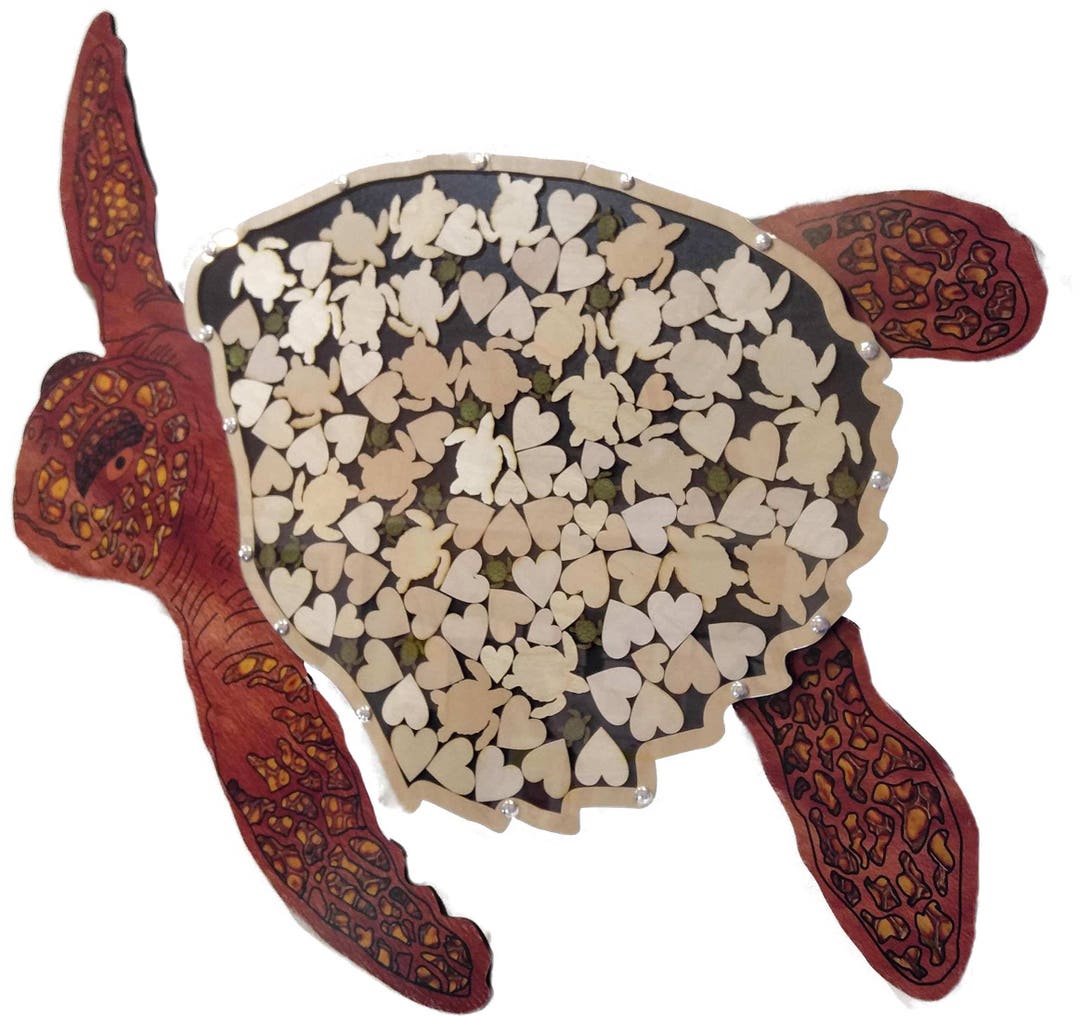 Loggerhead Turtle Alternative Wedding Guest Book Shadow Box Charm Drop ...