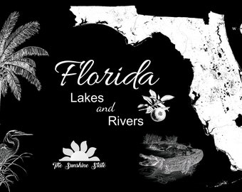 State of Florida Wood Laser Engraved Map | Custom Text Included | Wood Sign | Wall Art | Made to Order