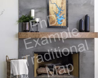 Custom Lake, River or Coastline - Precision Laser Cut/Engraved Wood Map